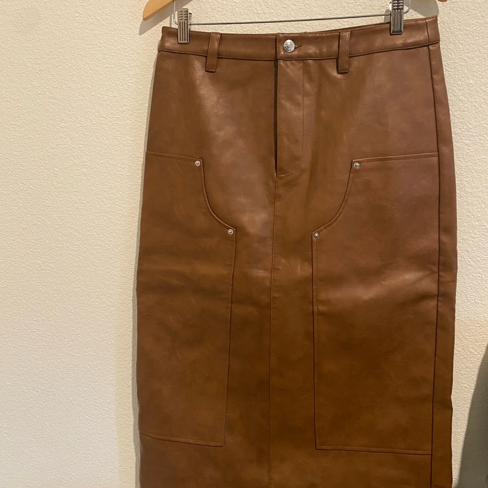 Rails NWOT! Amos Faux Leather Midi Skirt Size: 8 - Picture 4 of 8